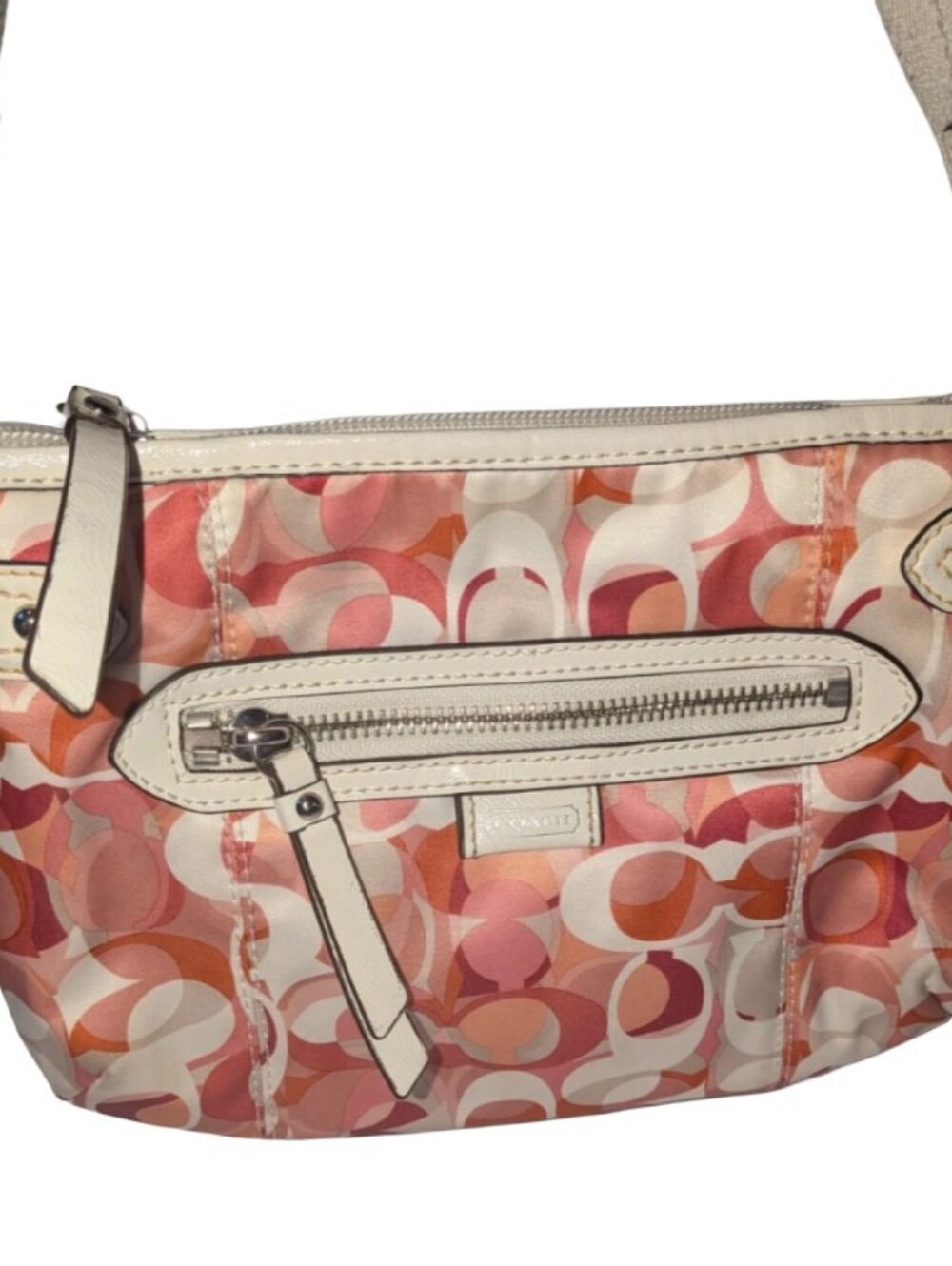 Coach Pink & Coral Signature Crossbody Bag